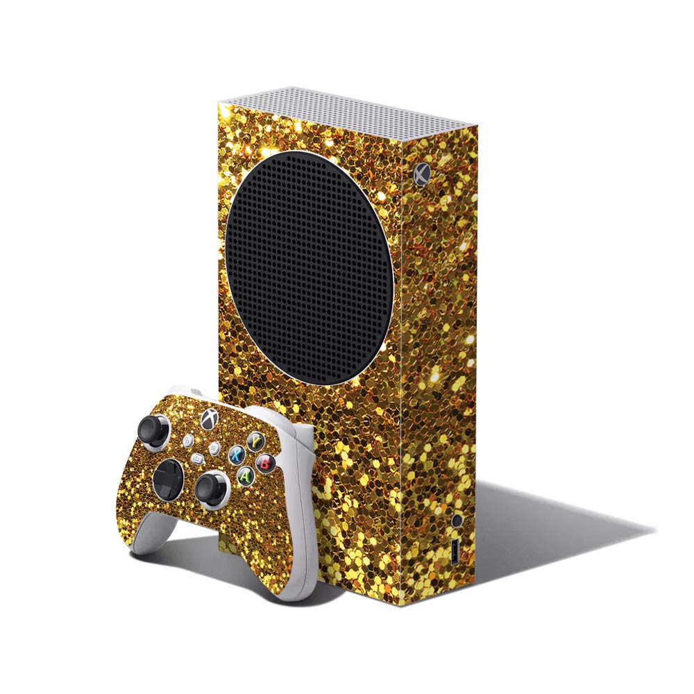 MightySkins Xbox Series S Skin Cover - Gold Dazzle Vinyl Decal Wrap | Protective & Durable Custom Design | Easy to Apply & Remove | Made in USA | Perfect for Gaming Setup & Personalization