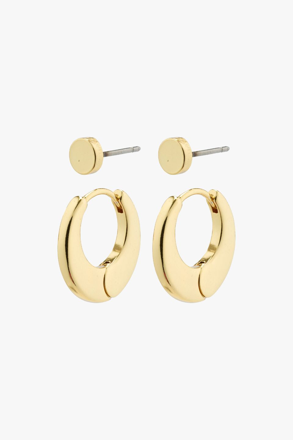 Eilish Gold Hoop and Stud Earrings Set - Trendy Fashion Jewelry for Women - Perfect for Parties, Dating & Everyday Wear