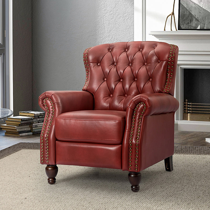 Premium Genuine Leather Oversized Recliner Chair for Living Room - Comfortable Lounge Chair for Home Theater, Reading Nook & Relaxation