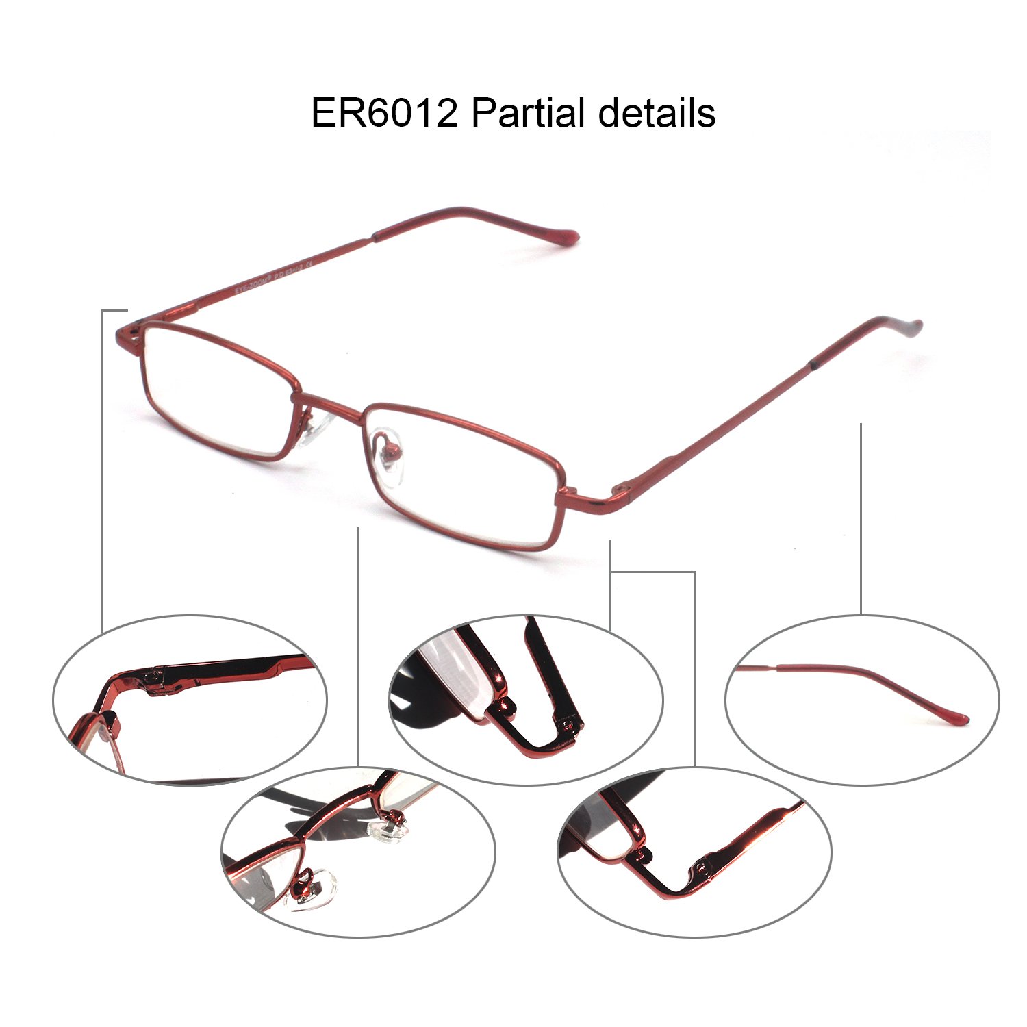 4 Pack Compact Slim Metal Reading Glasses with Tube Case for Men & Women - Lightweight Eyewear for Reading, Work, Travel & Daily Use
