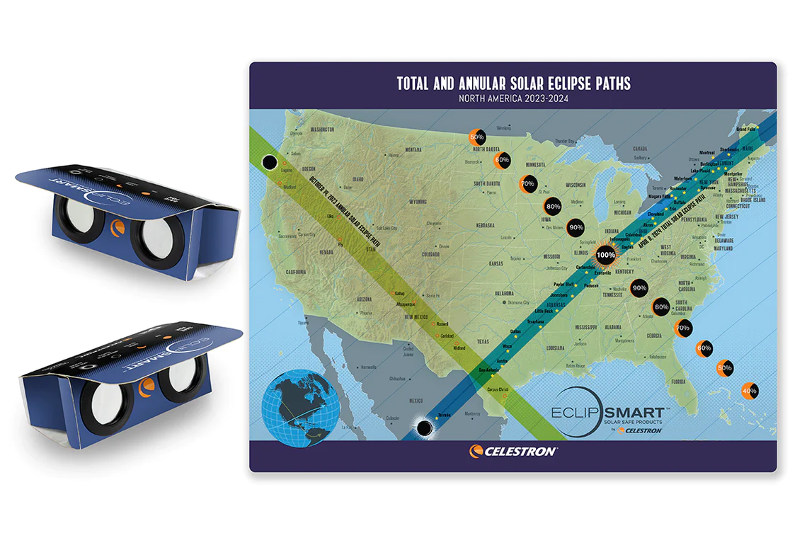 EclipSmart 2x Power Solar Eclipse Glasses - Safe & Certified for Direct Sun Viewing - Perfect for Eclipse Watching, Astronomy Events & Outdoor Activities