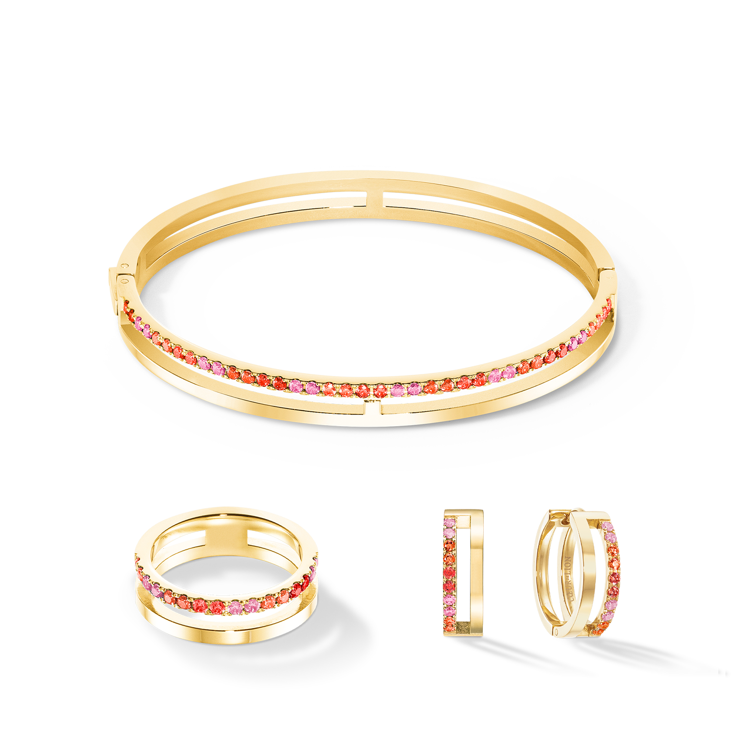 Eternal Unity Ring - 14K Gold Plated Red Enamel Couple Rings for Wedding, Anniversary & Engagement - Perfect Romantic Gift for Her & Him