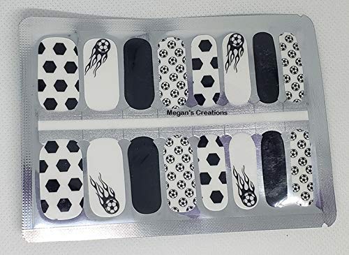 Sports Soccer Nail Polish Wraps - Waterproof Nail Art Stickers for Women | Perfect for Game Day, Parties & Soccer Fans
