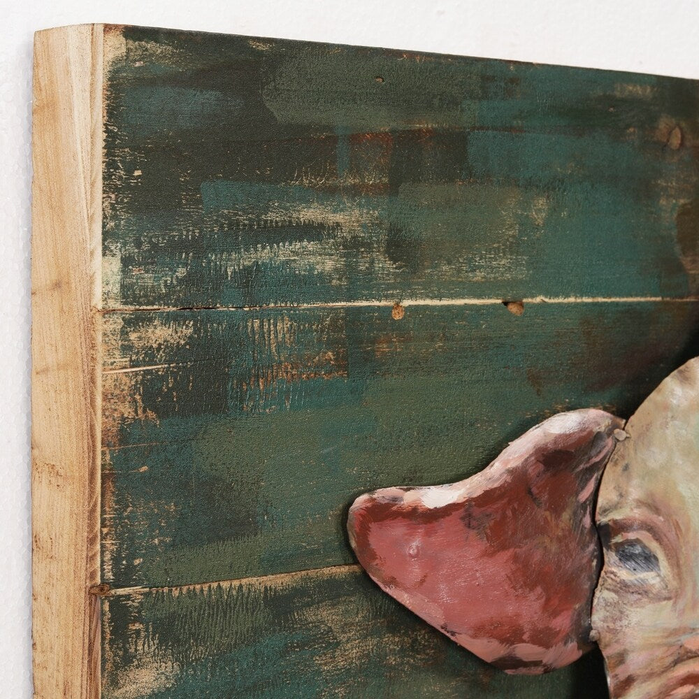 Hand-Painted 4 Little Pigs Iron Wall Sculpture - Rustic Farmhouse Decor for Living Room, Nursery, or Kids Bedroom