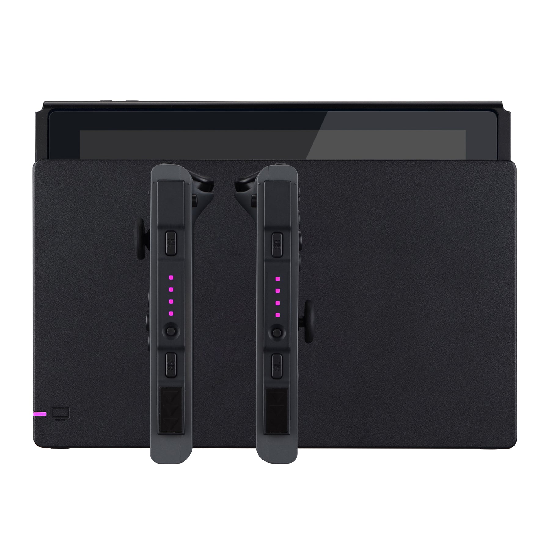 eXtremeRate Pink Firefly LED Tuning Kit for Nintendo Switch Joy-Con - Custom SL/SR Buttons & Ribbon Flex Cable with Power LED Indicator (Dock Not Included) | Perfect for Gaming Enthusiasts & Nighttime Play