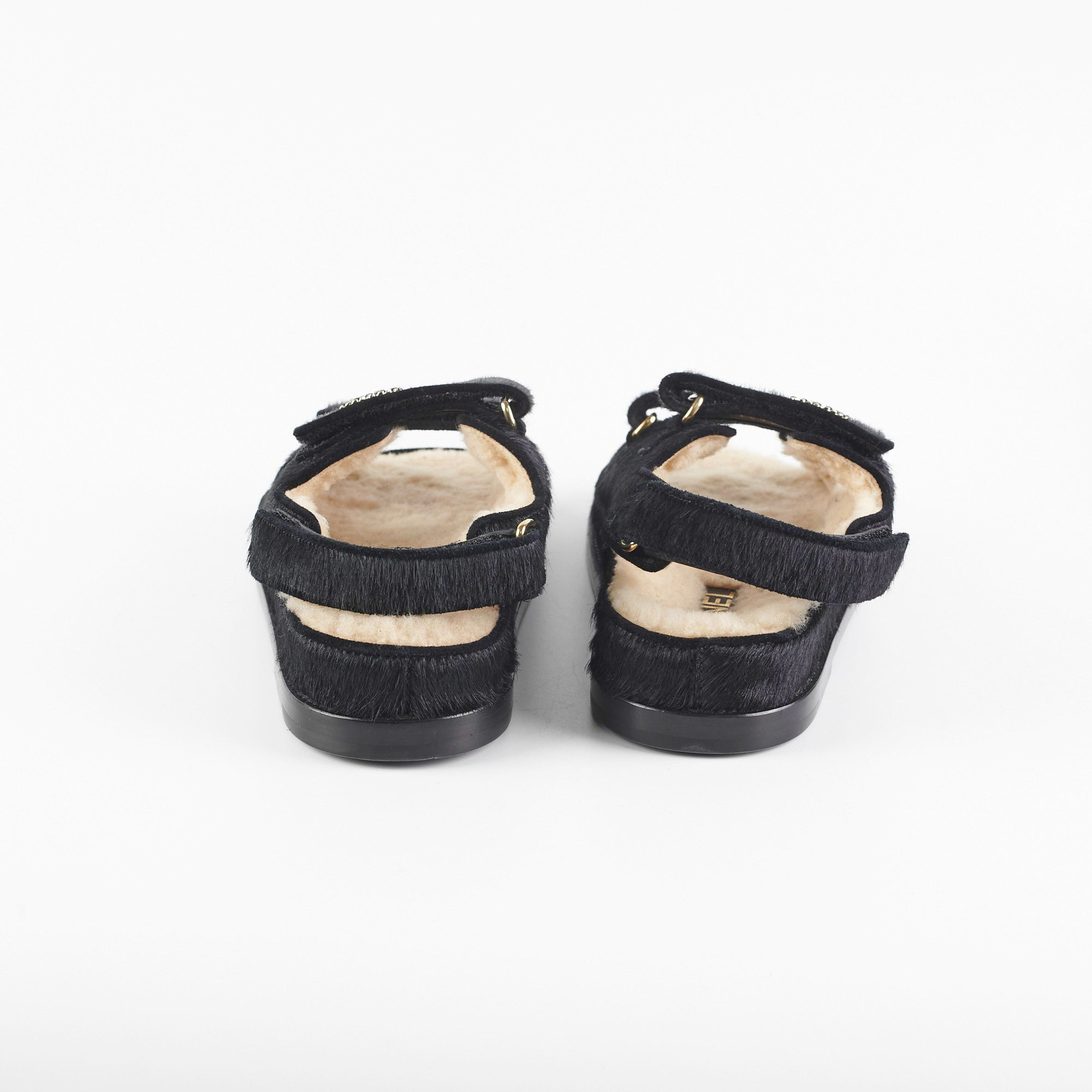 Chanel Black Calf Hair Sandals Size 36 - Luxury Women's Designer Shoes for Summer 2023 | Perfect for Weddings, Parties & Beach Vacations