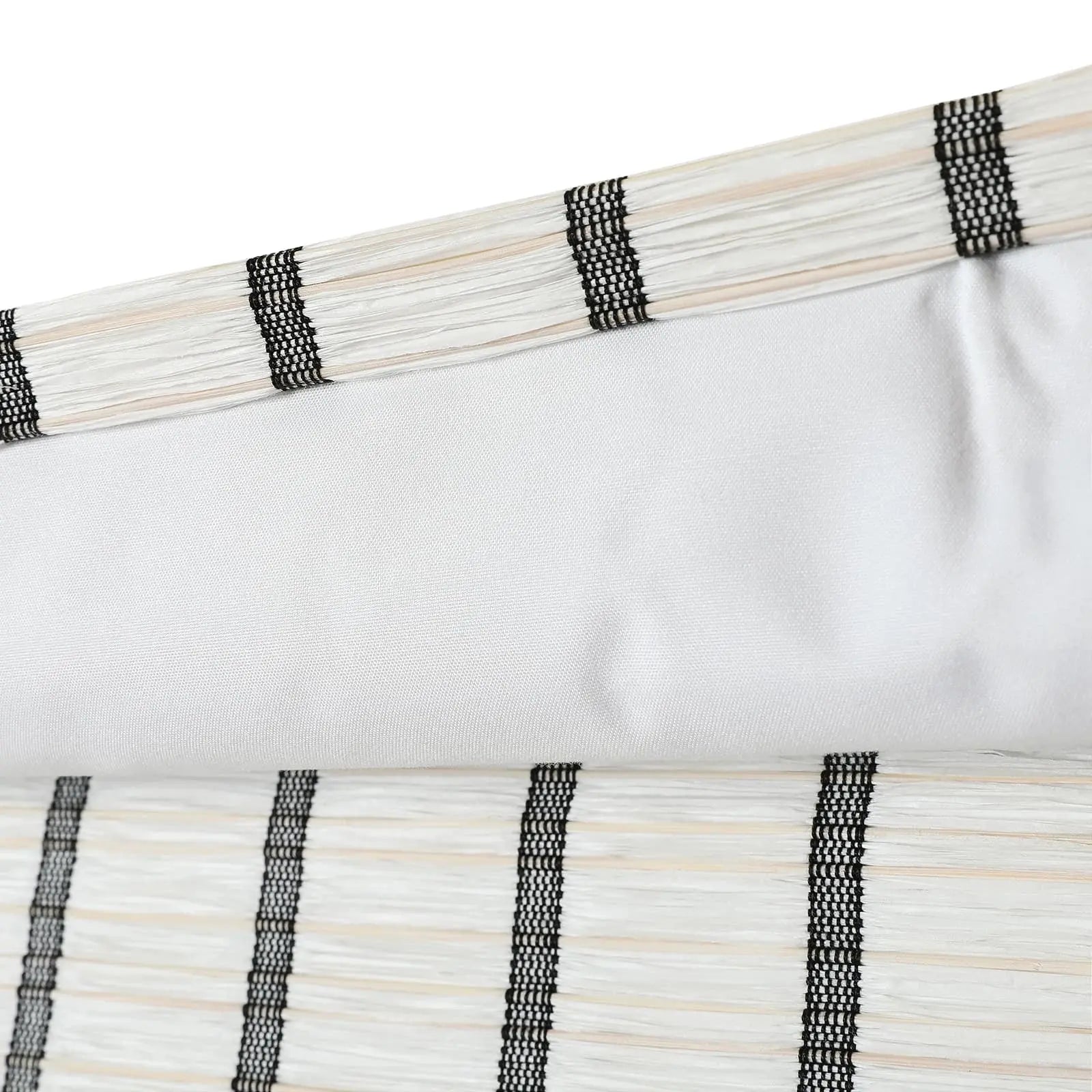Natural Bamboo Woven Window Shade - Blue & White Handmade Eco-Friendly Roller Blind for Living Room, Bedroom & Office Decor