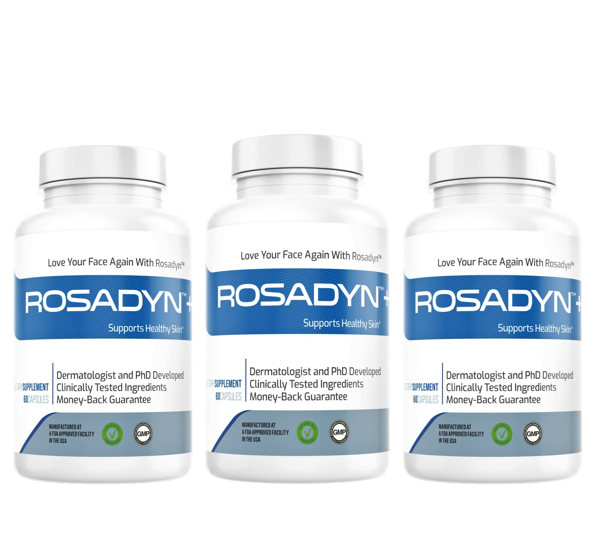 Rosadyn Rosacea Treatment Supplement - Natural Relief for Face & Nose Redness, Acne & Red Eyes | Internal Support Unlike Topical Creams & Cleansers | Perfect for Sensitive Skin & Daily Comfort (3-Pack)