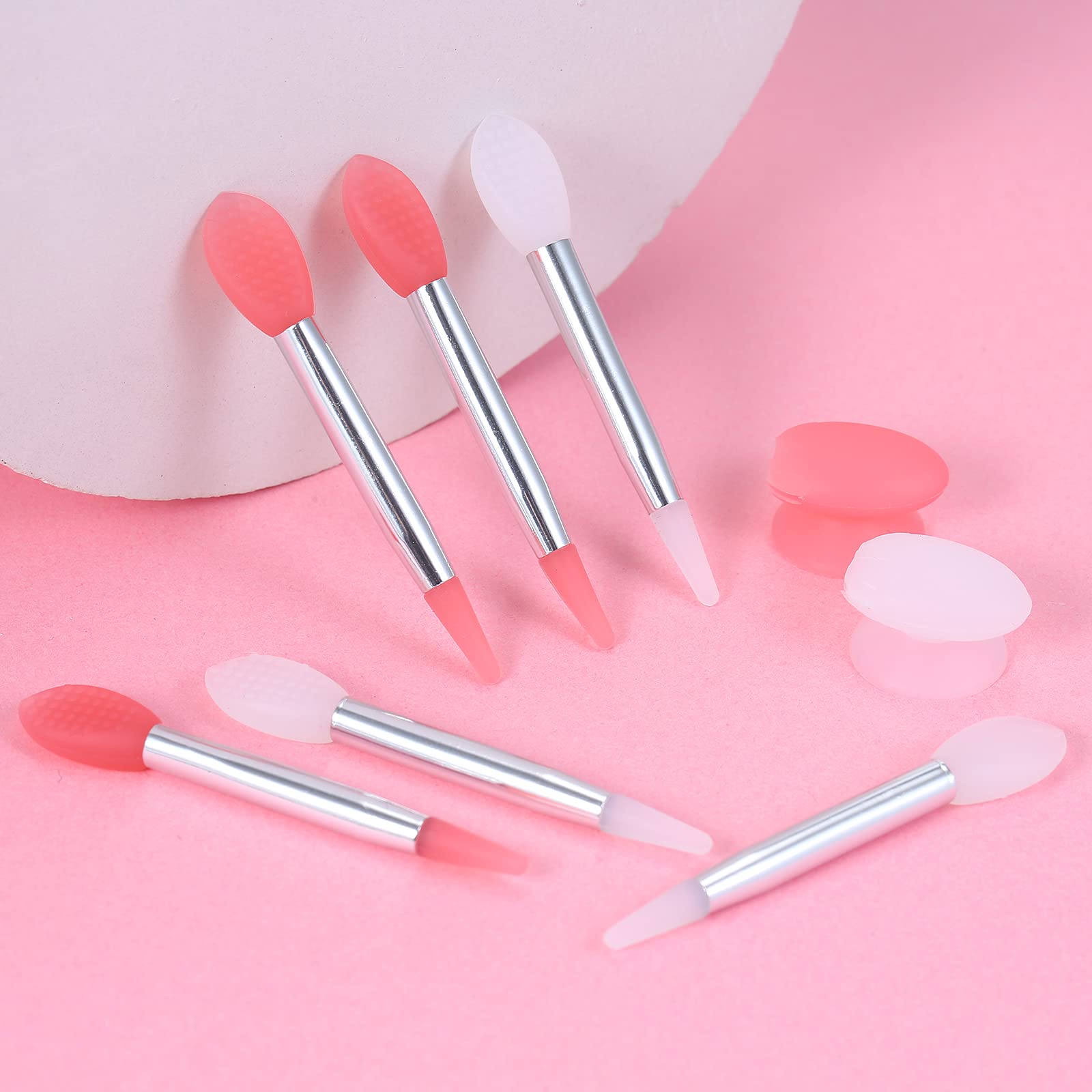 Homgee 10-Piece Silicone Lip Brush Set - Small Makeup Brushes for Lipstick Application with 2 Anti-Loss Covers - Perfect for Lip Care, Makeup Artists & Travel Kits