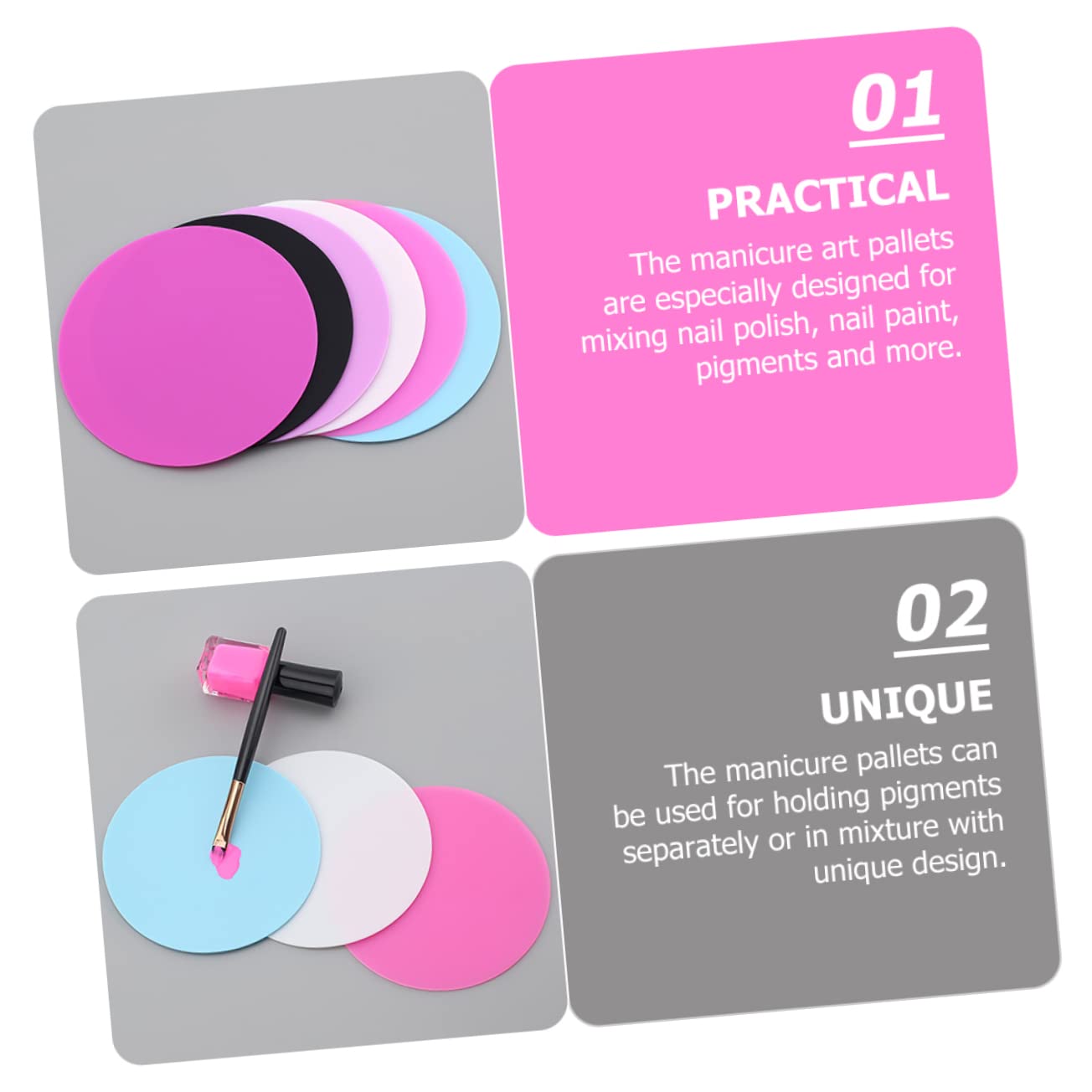 Mikinona 6-Piece Nail Art Brush Set - Professional Makeup Mixing & Nail Coloring Tools with Smooth Surface for Easy Cleaning - Perfect for Salon, Home Manicure & DIY Nail Designs
