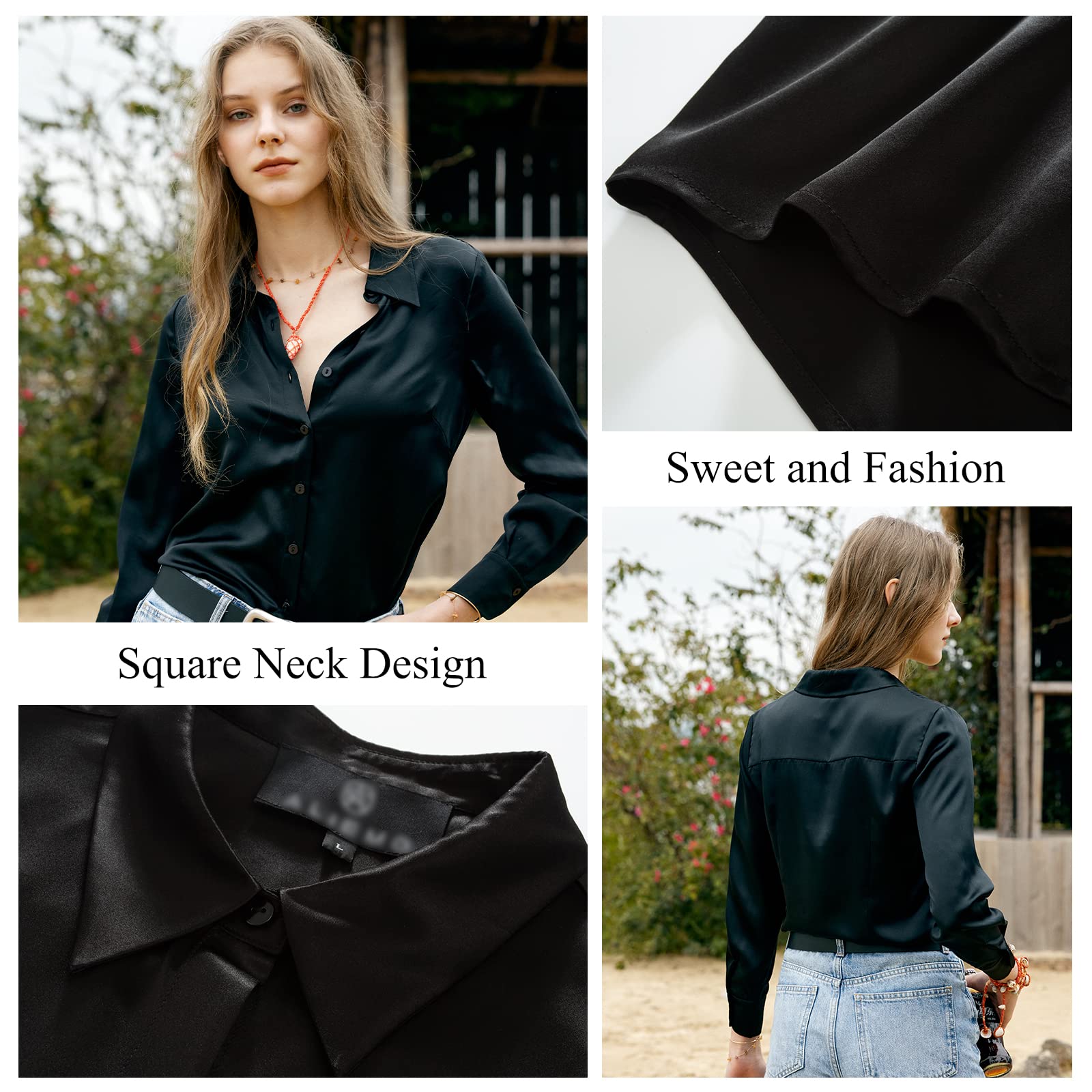 Luxury Mulberry Silk Blouse for Women - Elegant Button Down Shirt for Spring & Summer | Office Wear, Date Night & Special Occasions