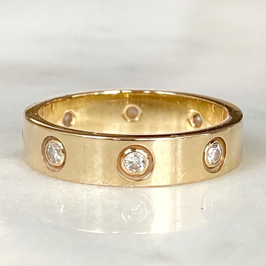 Cartier 18K Yellow Gold Love Ring with 8 Diamonds - Size 49 | Luxury Wedding Band, Anniversary Gift for Her, Romantic Jewelry for Special Occasions