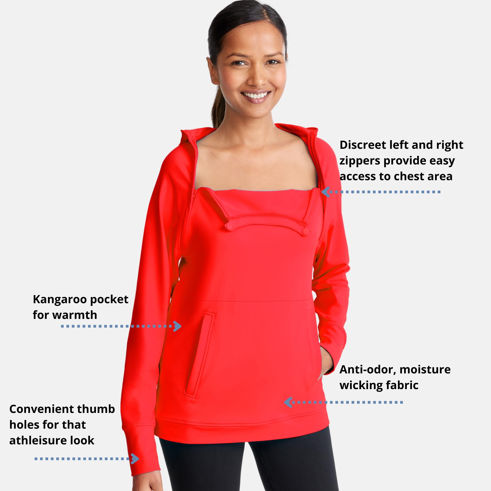 Care+Wear Women's Hoodies by Oscar de la Renta - Soft Port Access Sweatshirt for Comfort & Style | Perfect for Hospital Visits, Chemo Treatments & Cozy Loungewear