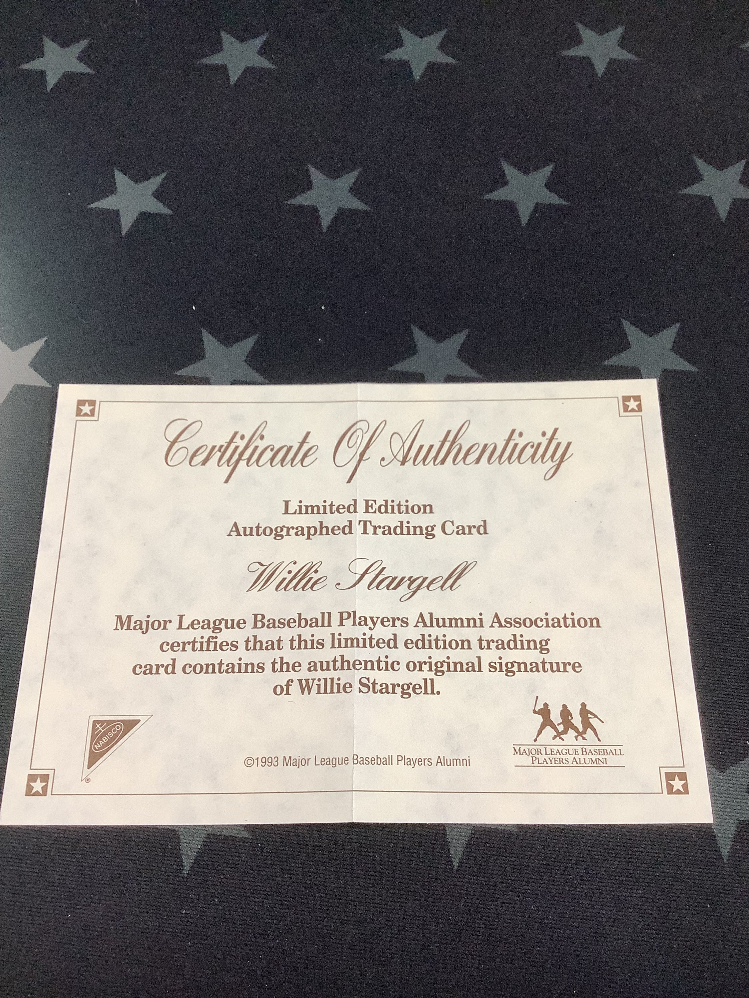 1993 Willie Stargell All Star Autographed Baseball with COA - Perfect for Sports Memorabilia Collectors and Pittsburgh Pirates Fans