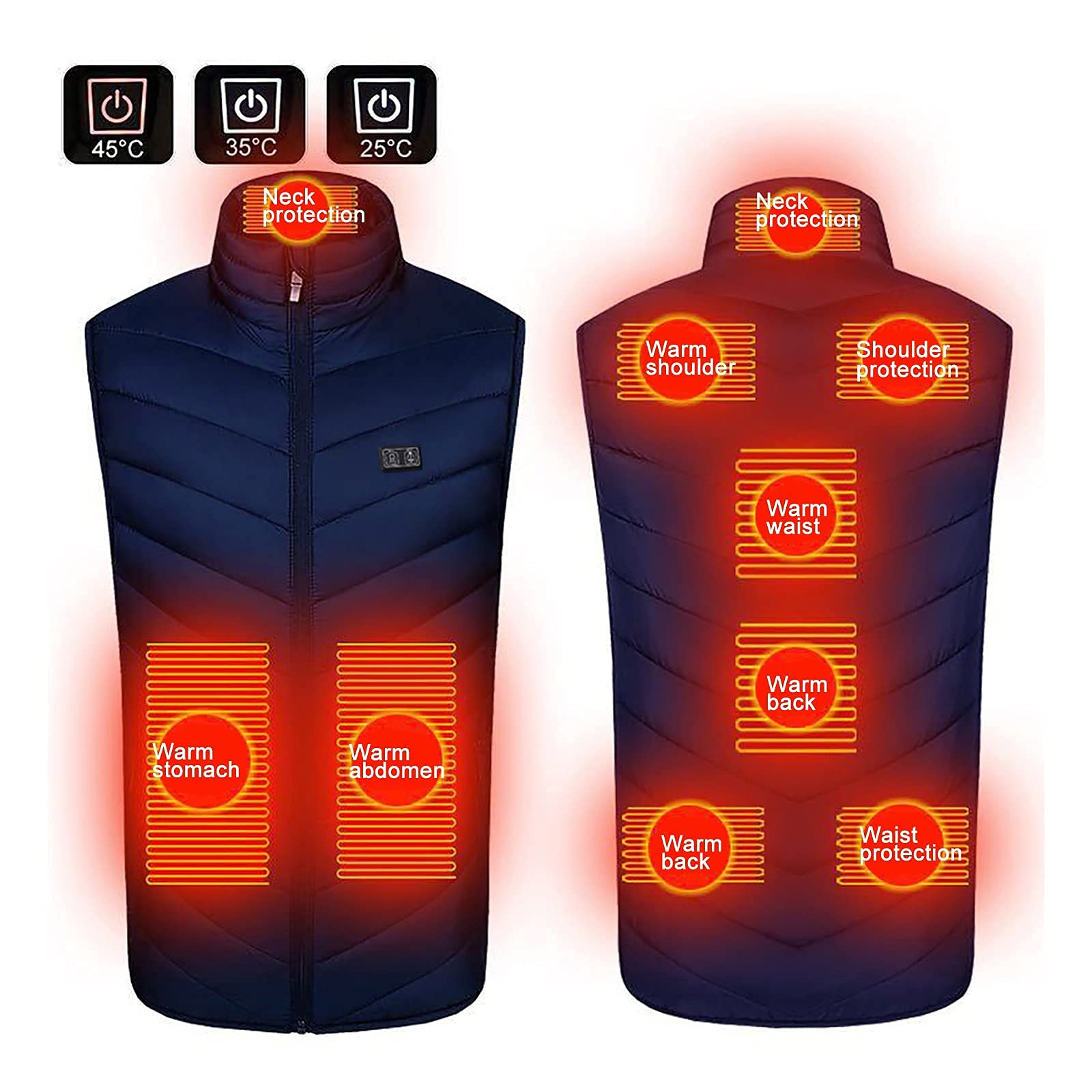 Men's Heated Jacket - Lightweight Winter Coat for Outdoor Activities