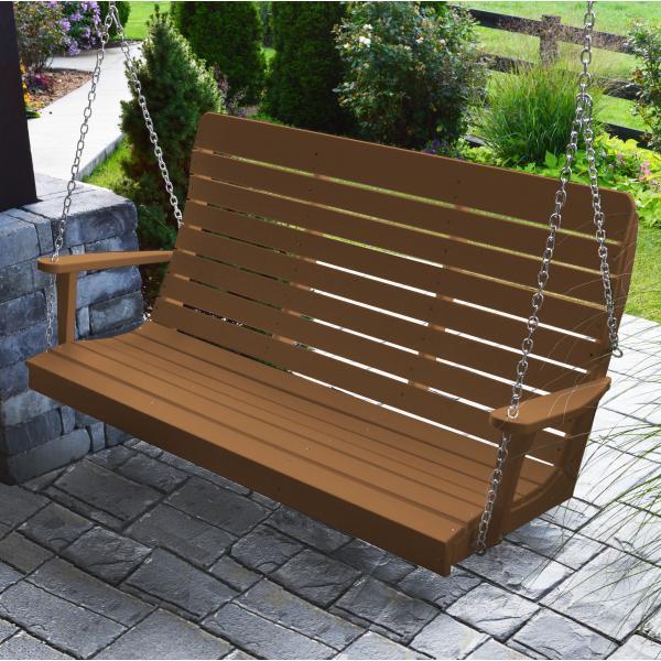 A & L Furniture Poly Winston Swing - Durable Outdoor Patio Swing with Weather-Resistant Cushions for Garden, Backyard, and Porch Relaxation