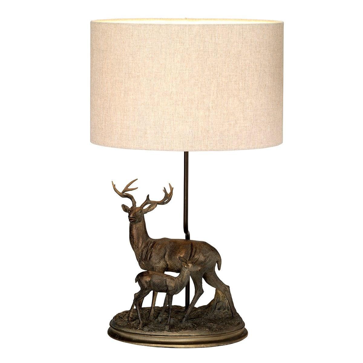 Amelia 1 Light Bronze Table Lamp with Natural Oval Shade - Elegant Bedside Lighting for Bedroom, Living Room & Office Decor