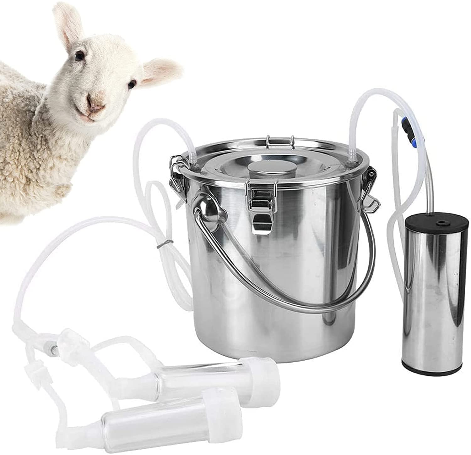 Electric Goat Milking Machine - Pulsating Vacuum Milker for Cows, Sheep & Livestock - Durable Farm Milking Supplies for Dairy Production | Perfect for Small Farms, Homesteads & Dairy Businesses