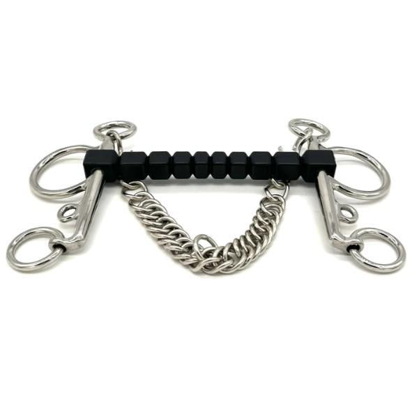 AJR Rubber Block Flexi Pelham Bit - Comfortable Horse Training Bit for Dressage & Jumping - Perfect for Equestrian Riding & Show Events