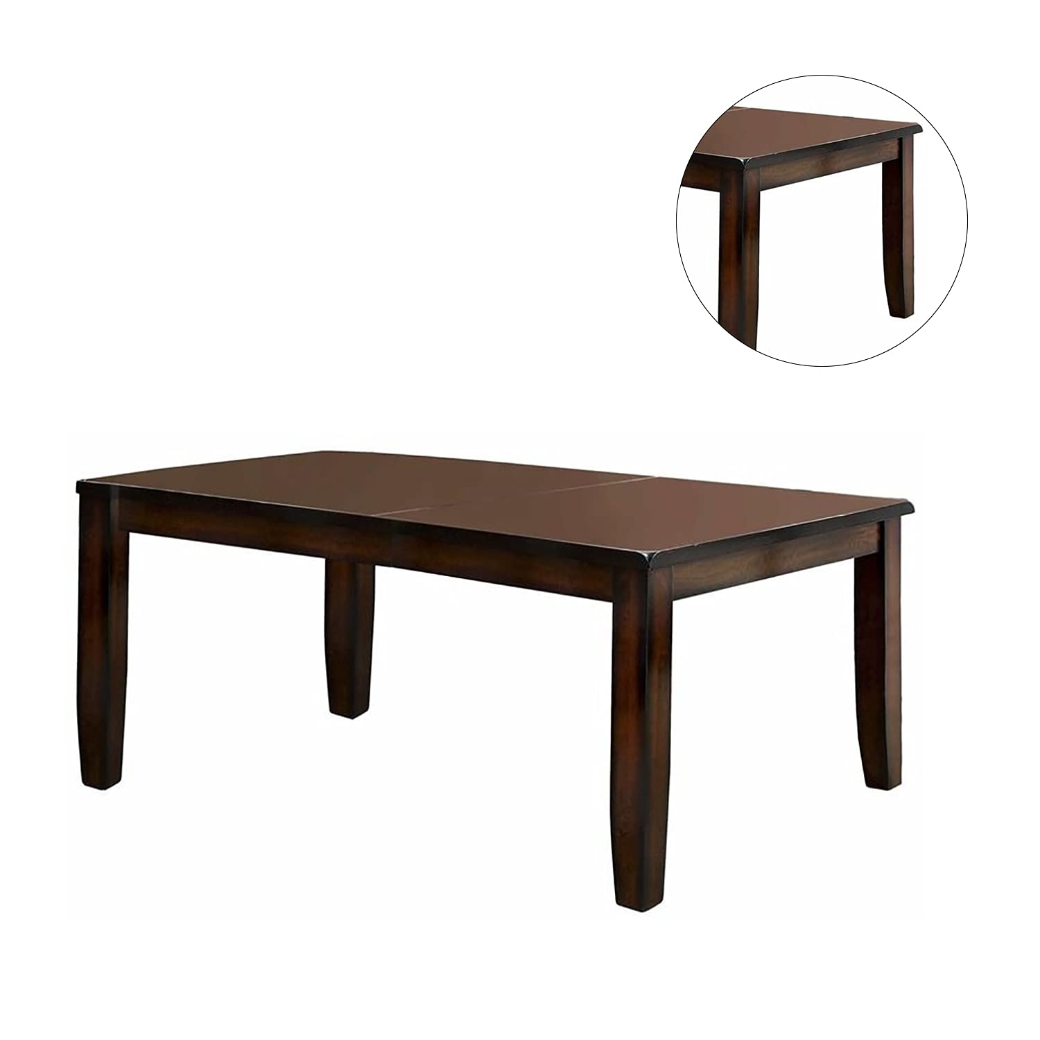 Simple Relax SR03CM3187T Solid Wood Dining Table - Dark Cherry Finish, 6-Seater Rustic Farmhouse Style for Kitchen & Dining Room