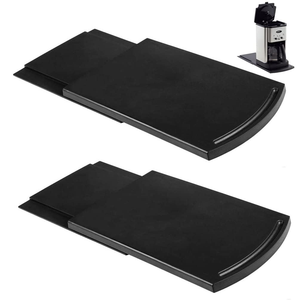 HauSun Sliding Tray Mat for Coffee Maker - Non-Slip Kitchen Appliance Organizer for Air Fryer, Blender, Stand Mixer & Food Processor - 2 Pack Countertop Storage Solution for Easy Access & Space Saving