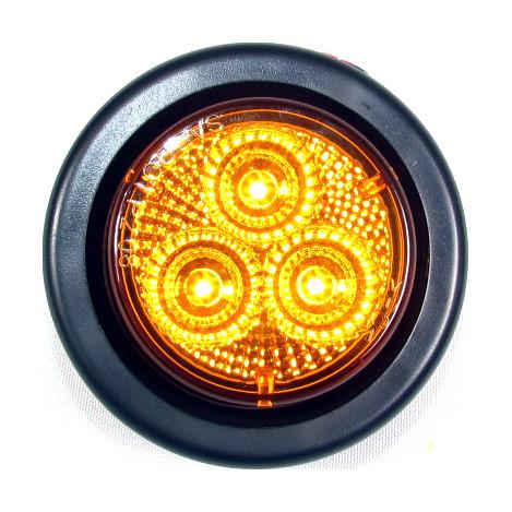 Fortpro 2 Round Clearance/Marker LED Lights with 3 LEDs - Durable Waterproof Truck Trailer Lights for Off-Road Vehicles, Boats & Emergency Signaling