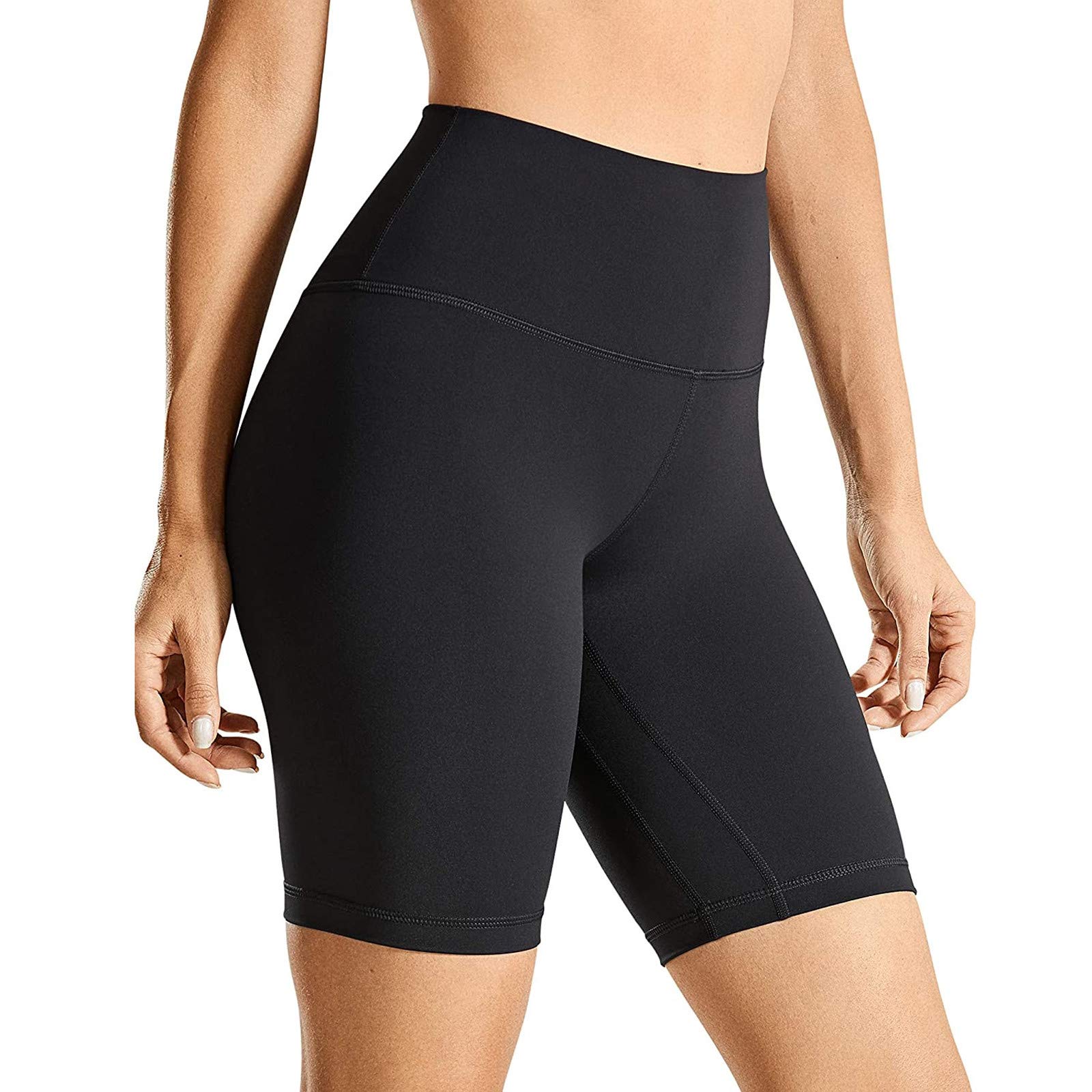 Fuodo Women's High Waisted Yoga Shorts - Tummy Control Workout Biker Shorts for Running, Training & Exercise | Butt Lifting Tights in Black | Perfect for Gym, Yoga & Active Lifestyle