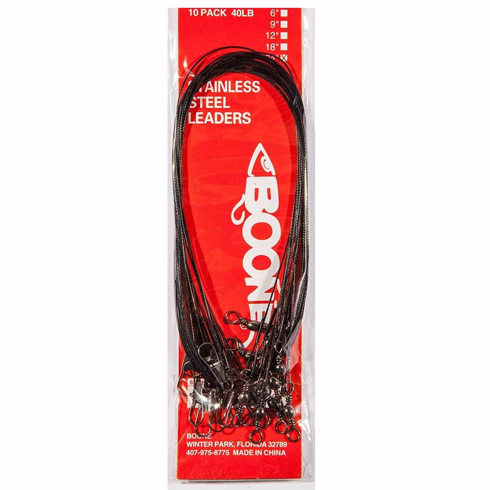 24-Inch Coated Wire Fishing Leaders - 10 Pack for Saltwater & Freshwater Fishing - Strong & Durable Steel Leaders for Bass, Pike, and Muskie Fishing