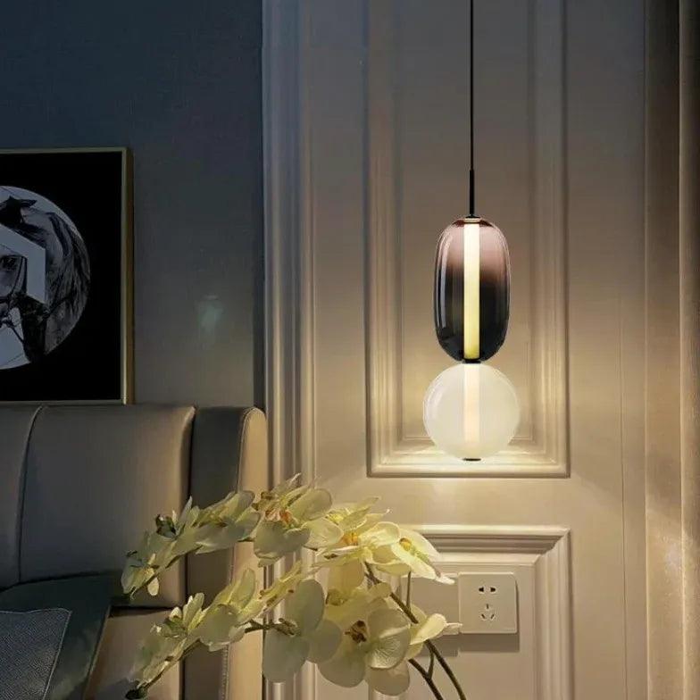 Modern Double Layer Elliptical Ball Pendant Light - Elegant Ceiling Lighting Fixture for Dining Room, Living Room & Bedroom