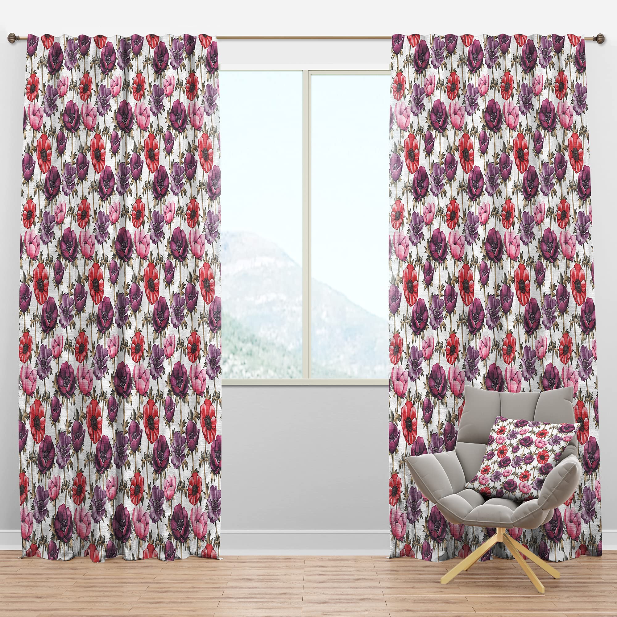 DesignQ Blackout Curtains - Colorful Abstract Floral Pattern Thermal Insulated Drapes for Bedroom & Living Room (52x120, Single Panel) - Perfect for Light Blocking, Privacy & Home Decor