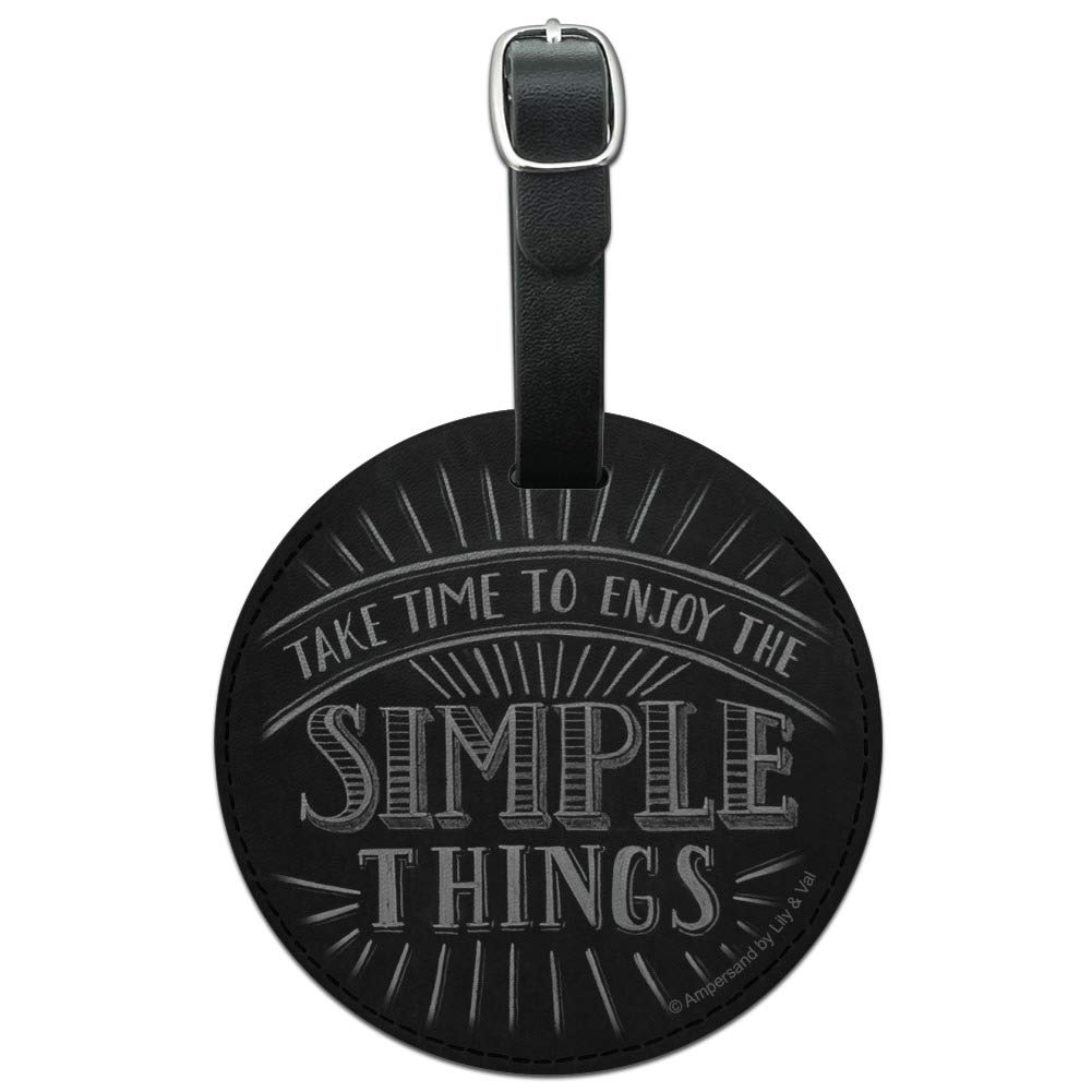 Round Leather Luggage Tag - Durable Carry-On ID Tag for Suitcases & Travel Bags | Perfect for Business Trips, Vacations & Airport Identification