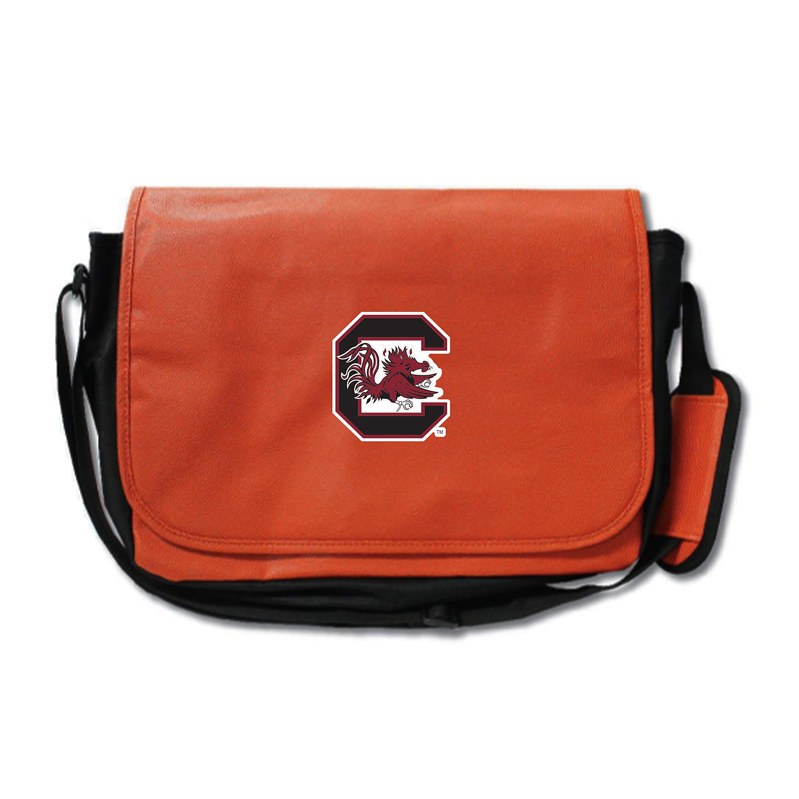 **South Carolina Gamecocks Basketball Genuine Leather Laptop Messenger Bag - Orange - Perfect for College, Work & Travel**
