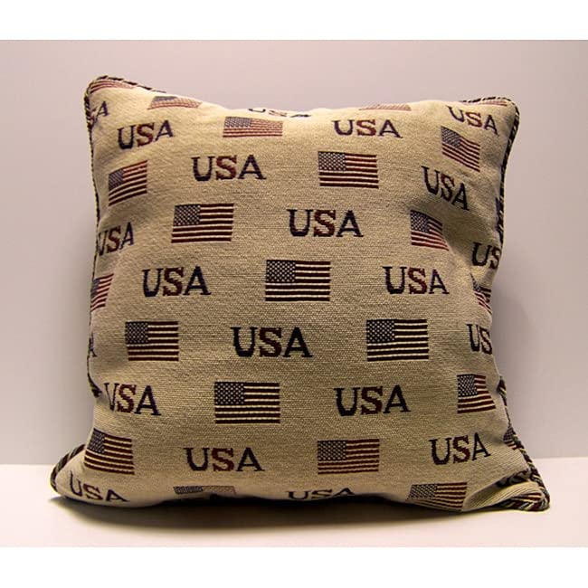 RLF HOME Patriotic USA Flag Decorative Throw Pillow Cover - American Flag Pillow Case for Couch, Sofa, Bedroom Decor & 4th of July Celebrations