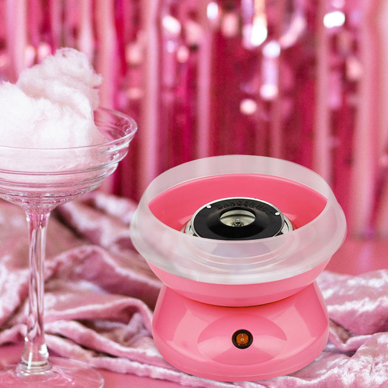 Mini Cotton Candy Machine with Marshmallow Maker - Portable White Plastic Candy Floss Maker for Kids, Birthday Parties & Carnival Events - Includes Sugar Dispenser & Accessories