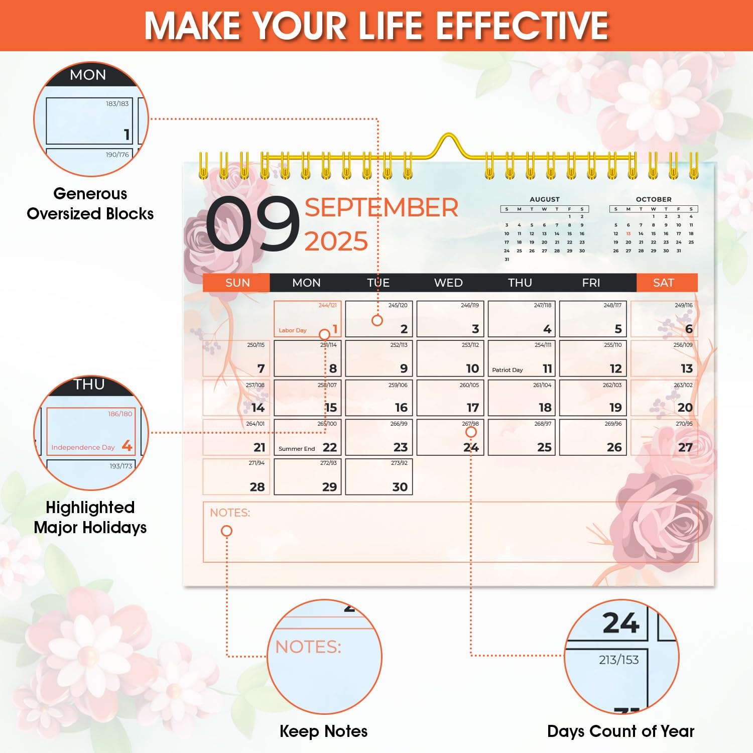 2025-2026 Wall Calendar | 18-Month Planner (January 2025 - June 2026) | 14.8