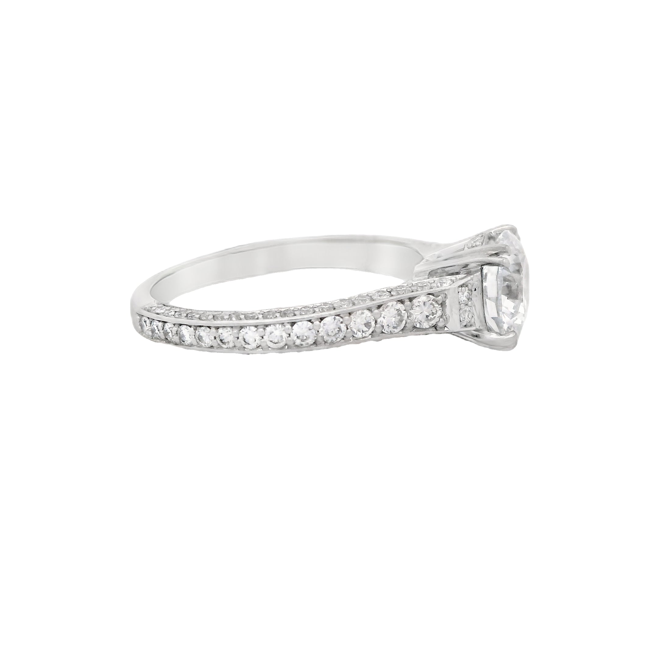 18K White Gold Engagement Ring 1.72CT VVS Hybrid Diamonds JTJ™ - Perfect for Proposals, Anniversaries & Bridal Jewelry