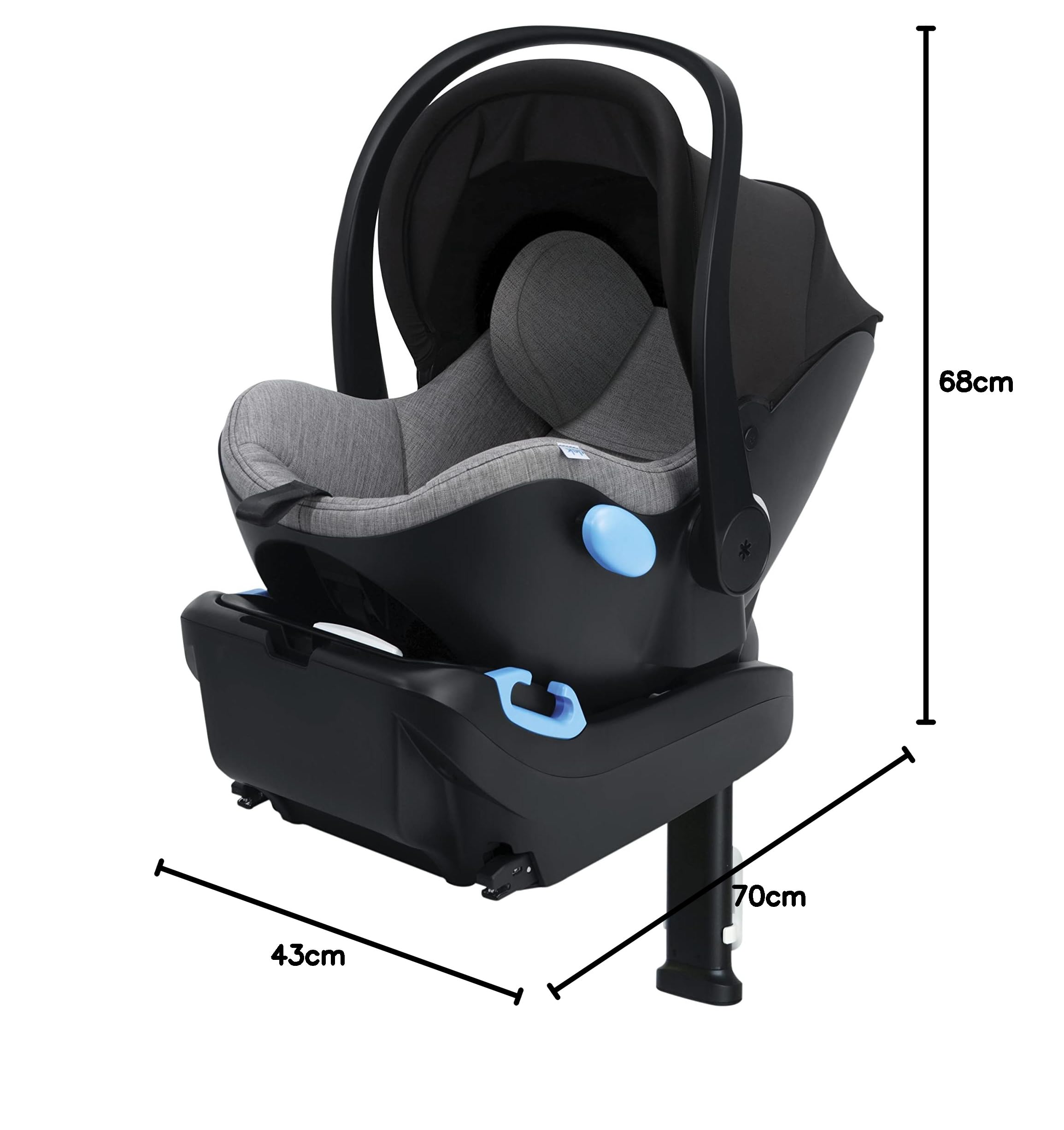 Clek Liing Infant Car Seat - Thunder | Lightweight, Safe & Comfortable Baby Car Seat for Newborns | Perfect for Travel, Daily Commutes & Family Road Trips