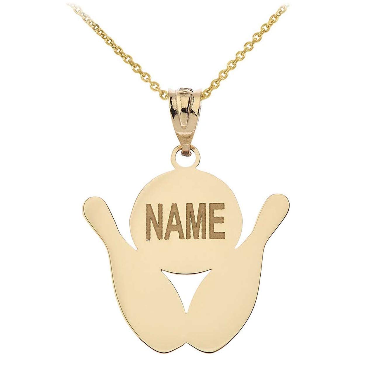 14k Gold Personalized Bowling Pendant Necklace - Custom Name Engraved Sports Jewelry Gift for Bowlers & Athletes | Perfect for Bowling Tournaments, Birthday Gifts & Sports Enthusiasts