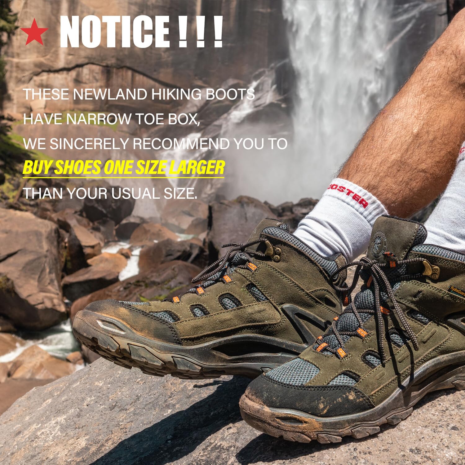 ROCKROOSTER Men's Waterproof Hiking Boots - Lightweight & Durable Outdoor Shoes for Trekking, Camping & Mountain Climbing | Perfect for Hiking Trails, Backpacking & Winter Adventures