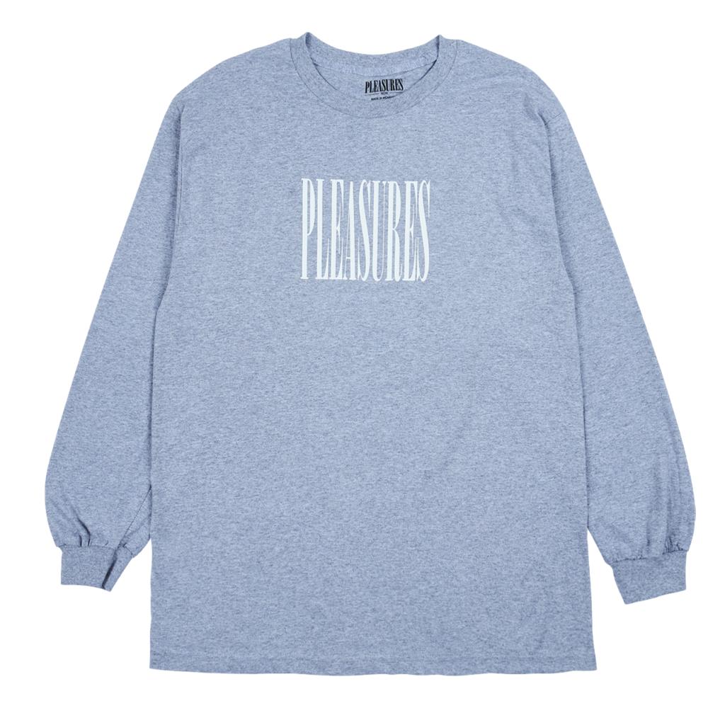PLEASURES Stretch Long Sleeve T-Shirt - Heather Grey | Comfortable Cotton Blend for Casual Wear & Street Style