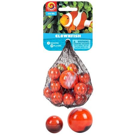 Clownfish Marbles - Colorful Glass Marbles for Aquariums, Home Decor & Kids Play - Perfect for Fish Tanks, DIY Crafts & Gift Giving