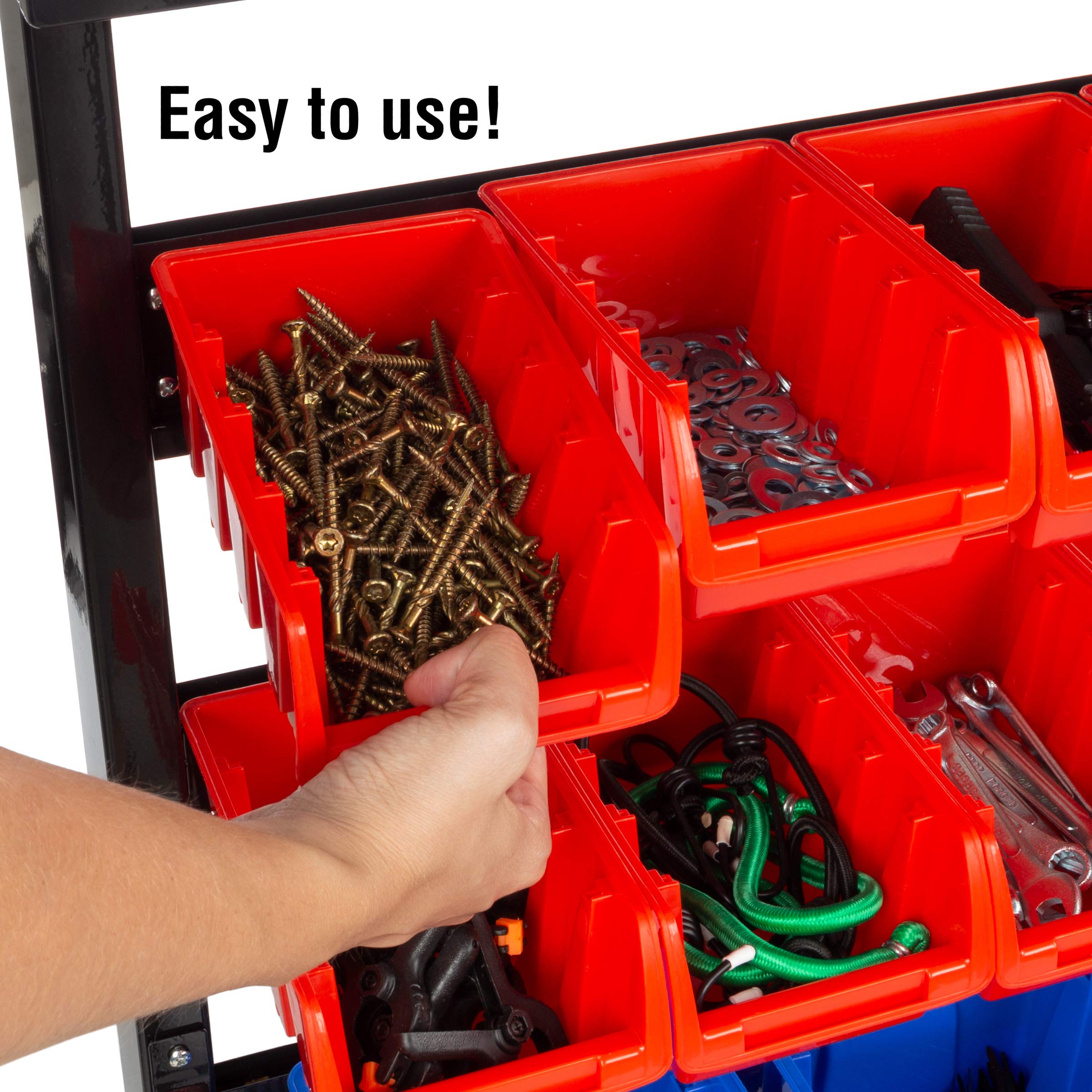 Stalwart 75-ST6079 Wall Mount Orange Tool Organizer with Removable Drawers - Perfect for Hardware, Crafts, Office Supplies & Home Organization - Garage, Workshop & Office Storage Solution