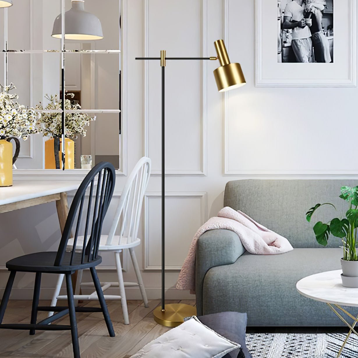 Modern Lento Floor Lamp with Adjustable Brightness - Elegant Standing Light for Living Room, Bedroom & Office - Perfect for Reading, Relaxing & Decorating