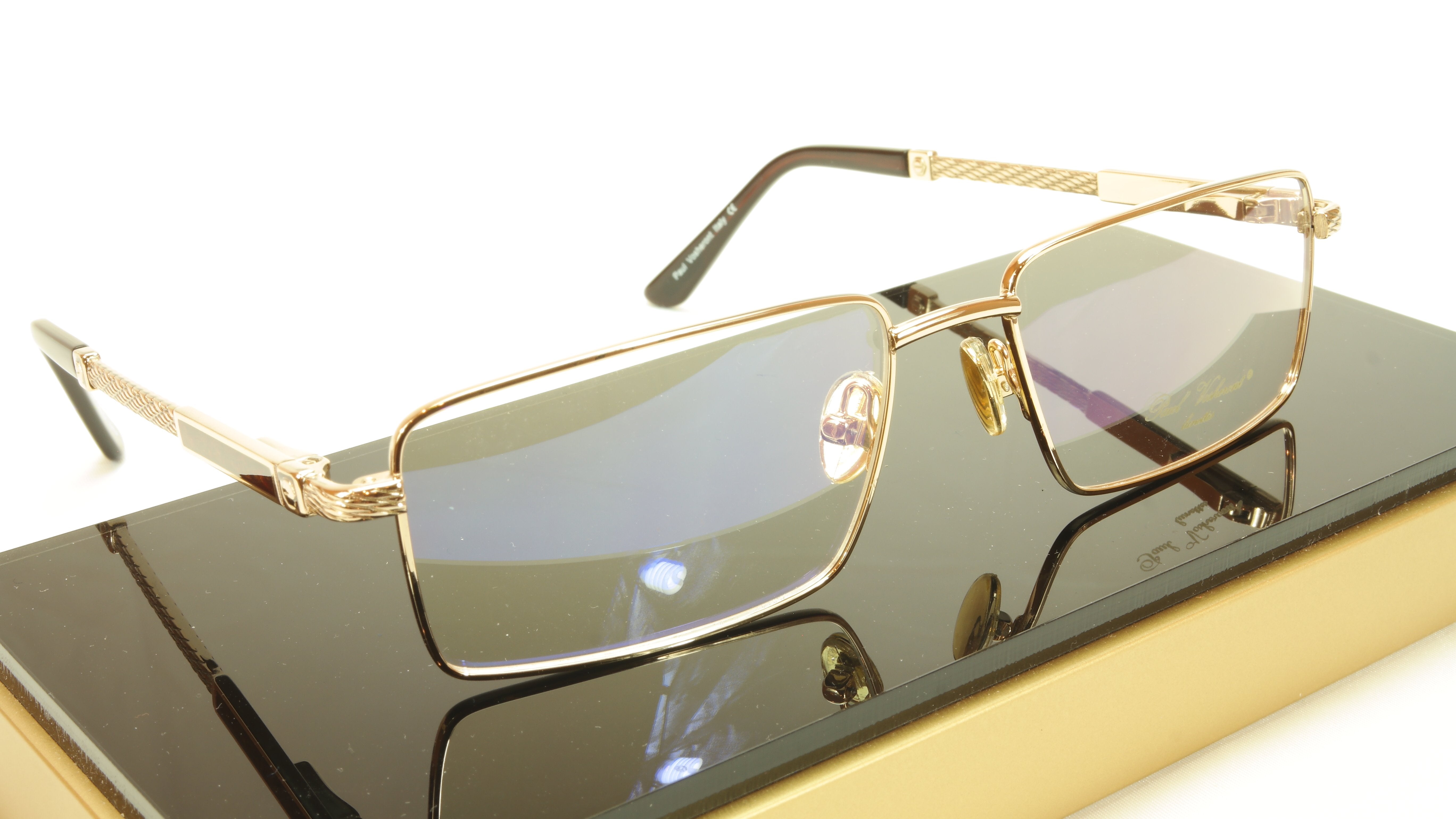 Paul Vosheront PV368 C1 23KT Gold Plated Eyeglasses Frame - Handcrafted in Italy - Luxury Reading Glasses for Men & Women - Perfect for Office, Reading & Fashion Accessories