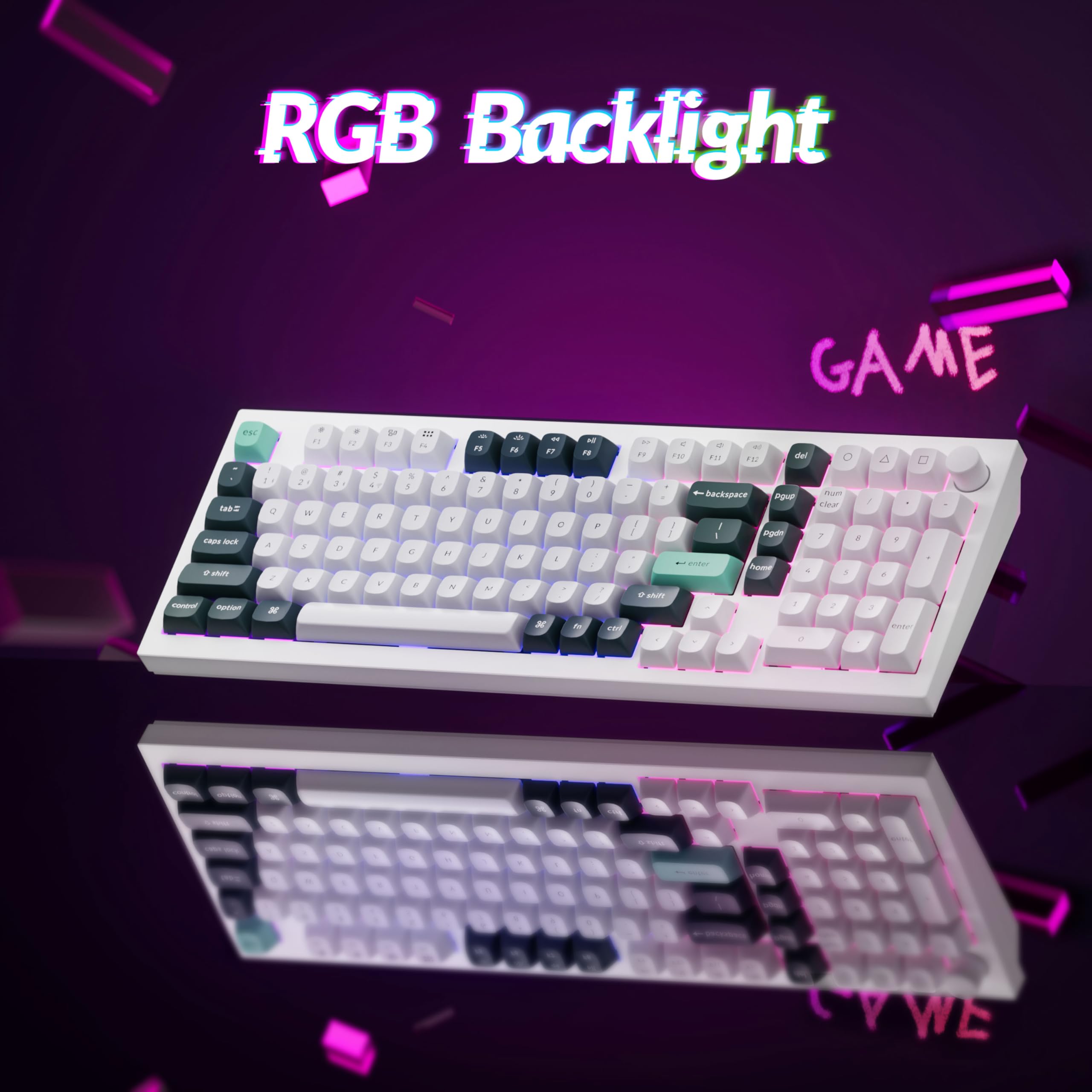 Keychron Q5 HE Wireless Gaming Keyboard with Hall Effect Gateron Double-Rail Magnetic Switches - Adjustable Actuation, 2.4GHz/Bluetooth/Wired, QMK RGB Backlit, Aluminum Frame for Mac/Windows/Linux (White) | Perfect for Competitive Gaming, Programming & Office Work