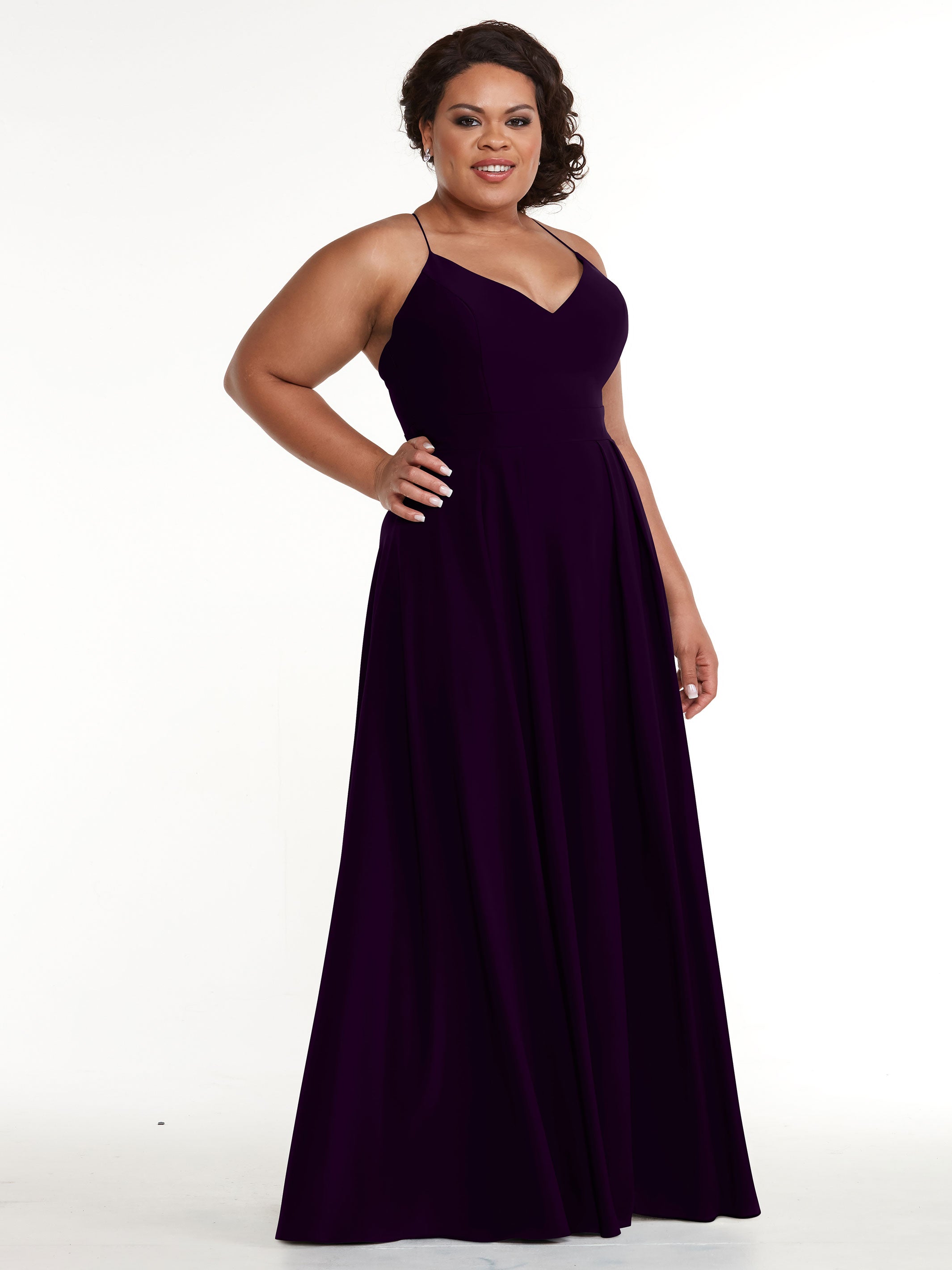 Elegant 83027 Stretch Chiffon A-Line Bridesmaid Dress with Pleats - Perfect for Weddings, Formal Events & Special Occasions