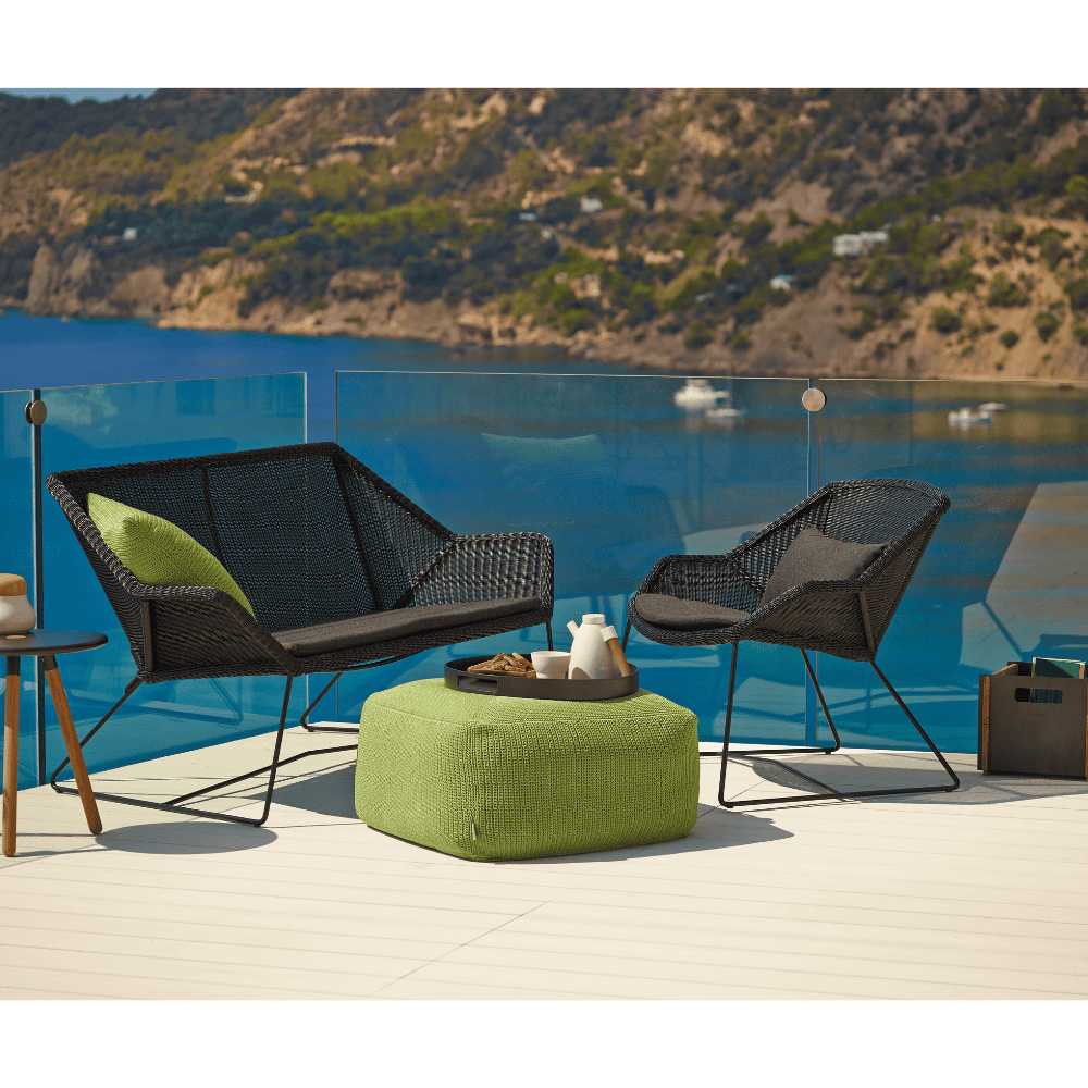 Breeze 2-Seater Outdoor Garden Sofa - Waterproof Wicker Patio Furniture Set for Backyard, Porch & Poolside Relaxation
