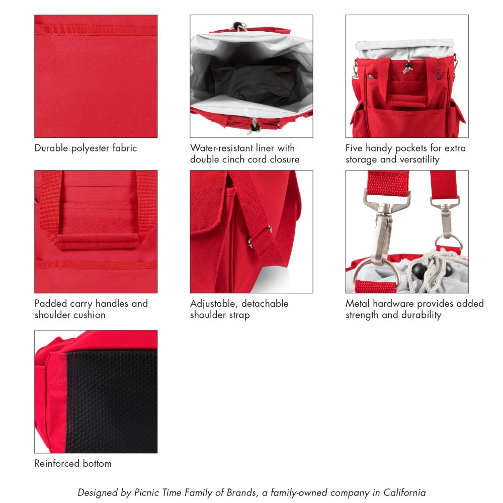 PICNIC TIME NHL Unisex-Adult Activo Insulated Cooler Tote Bag - Perfect for Beach, Picnics, Tailgating & Outdoor Adventures