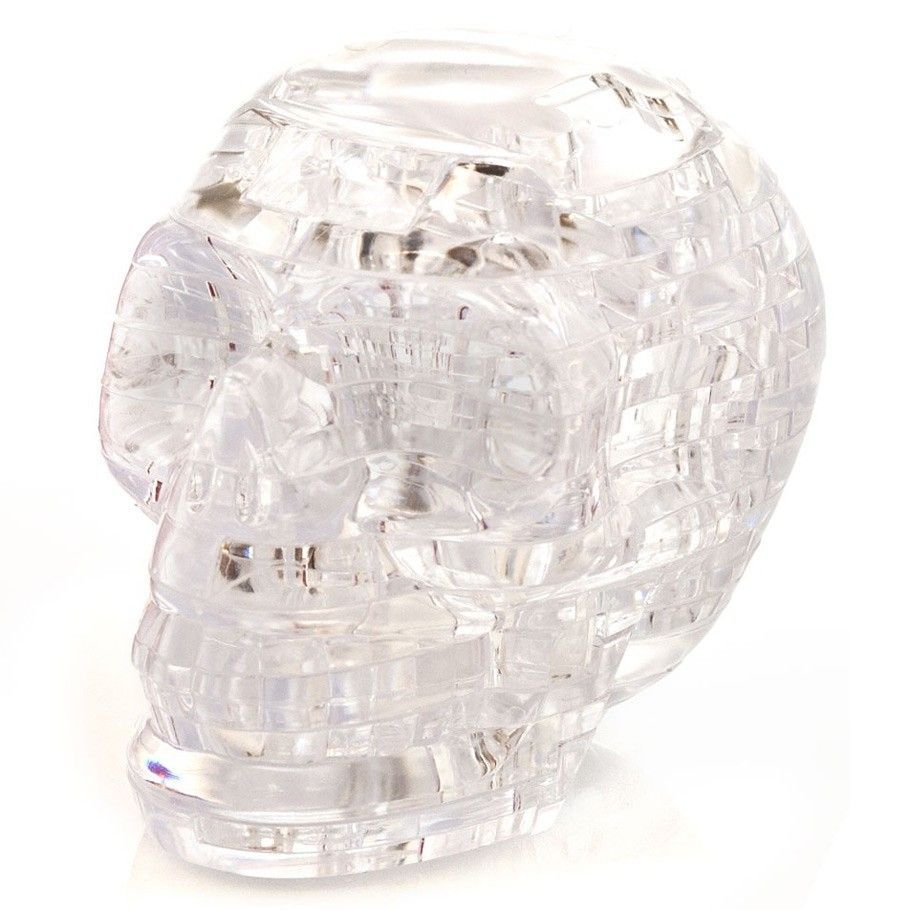3D Crystal Puzzle Skull - Clear Brain Teaser Puzzle for Adults & Teens - Fun Challenge for Home, Office & Gifts