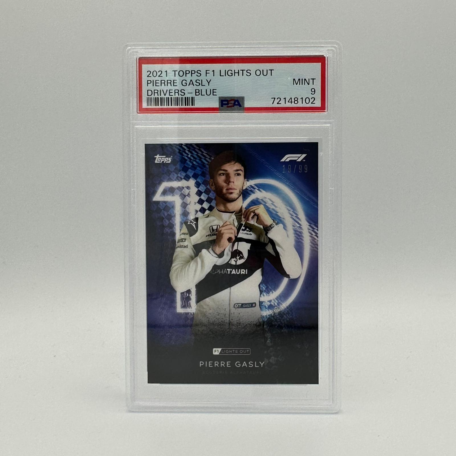 PSA 9 Graded 2019 Pierre Gasly Blue Parallel Racing Card - Perfect for Collectors, Sports Memorabilia & F1 Fans